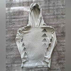 Adidas long sleeved hoodie tee, Youth M (8/10)